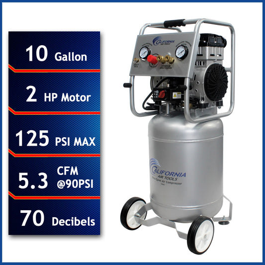 California Air Tools 10-Gallon Portable Electric 125 PSI Vertical Air Compressor CAT-10020C