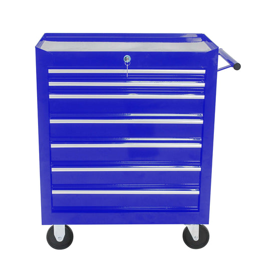 RaDEWAY 24.2-in W x 29.9-in H 7-Drawer Steel Rolling Tool Cabinet (Blue) W1102107326