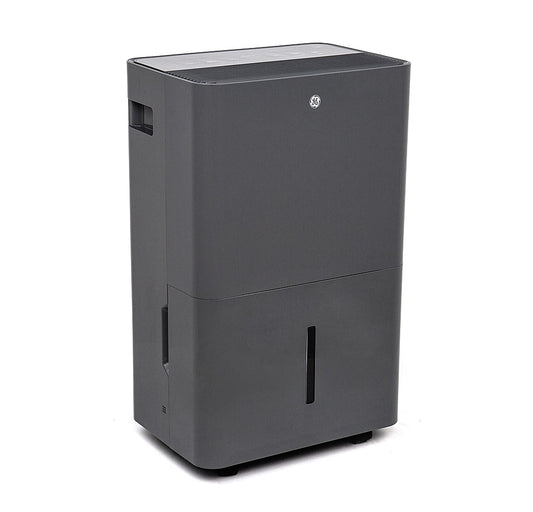 GE - 50-Pint Energy Star Smart Portable Dehumidifier for Wet Spaces - Grey