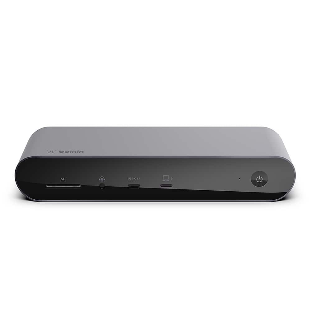 Belkin - Thunderbolt 4 Docking Station, USB-C Hub Docking Station for MacBook & Window, 90W PD, Thunderbolt 4 Cable Included - Gray