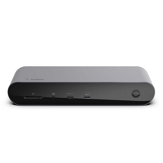 Belkin - Thunderbolt 4 Docking Station, USB-C Hub Docking Station for MacBook & Window, 90W PD, Thunderbolt 4 Cable Included - Gray