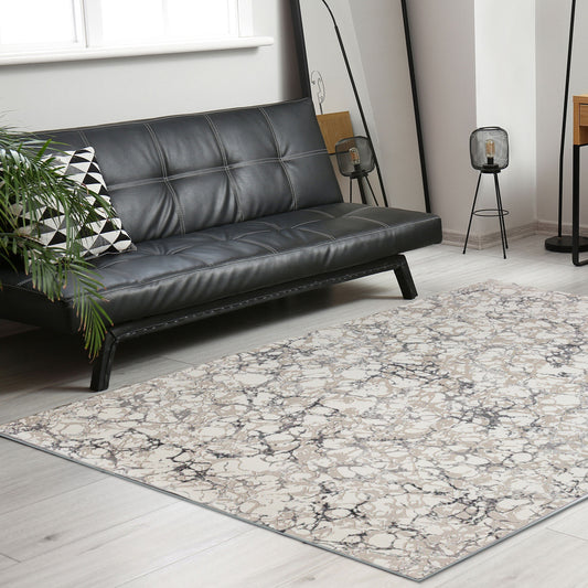 Radici USA Livigno 8 x 10 (ft) Loomed Polypropylene Grey Rectangular Indoor Abstract Mid-Century Modern Area rug