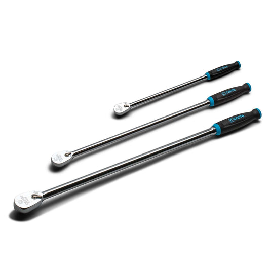 Capri Tools 3-Piece 90-Tooth Set Drive Comfort Grip Handle Ratchet Set CP90SL-SET