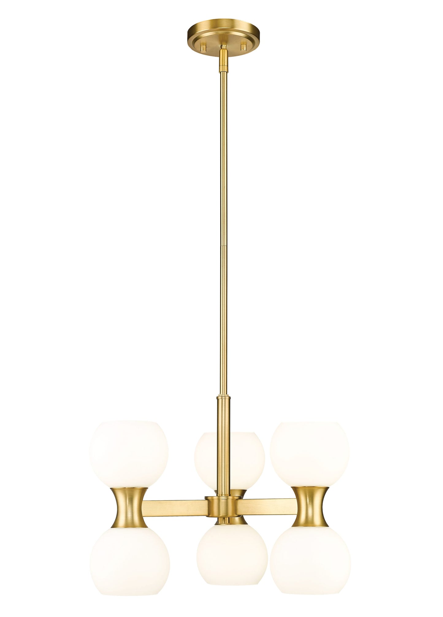 Z-Lite Artemis 6 -Light Modern Gold Modern/contemporary Opal glass Geometric Medium Hanging Pendant light