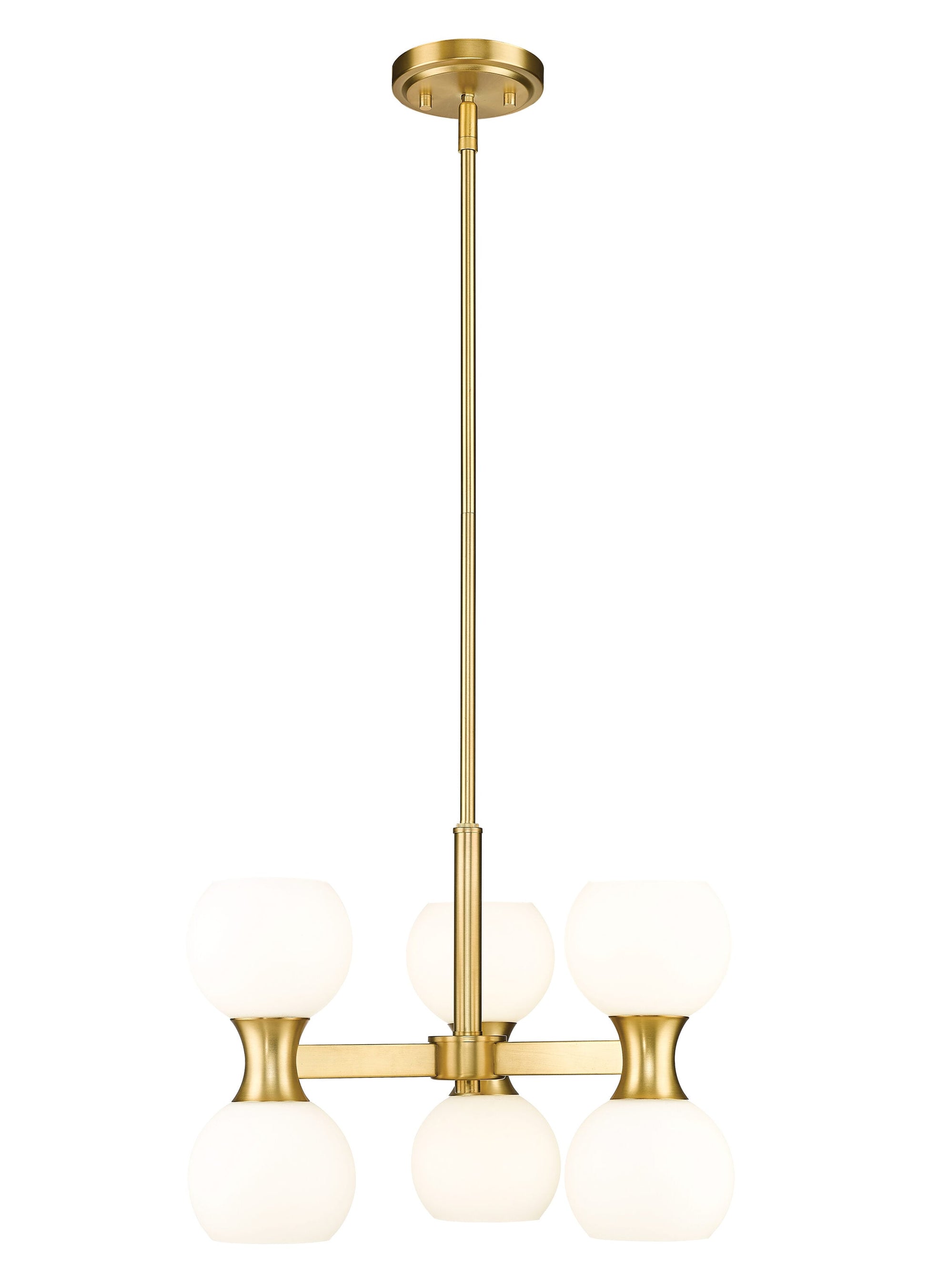 Z-Lite Artemis 6 -Light Modern Gold Modern/contemporary Opal glass Geometric Medium Hanging Pendant light