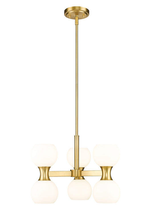 Z-Lite Artemis 6 -Light Modern Gold Modern/contemporary Opal glass Geometric Medium Hanging Pendant light