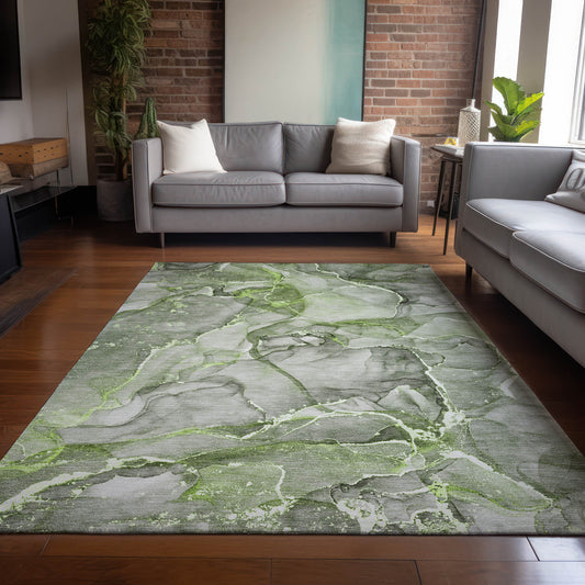 Addison Rugs Chantille ACN519GE 9 x 12 (ft) Green Rectangular Indoor/Outdoor Geometric Machine washable Area rug