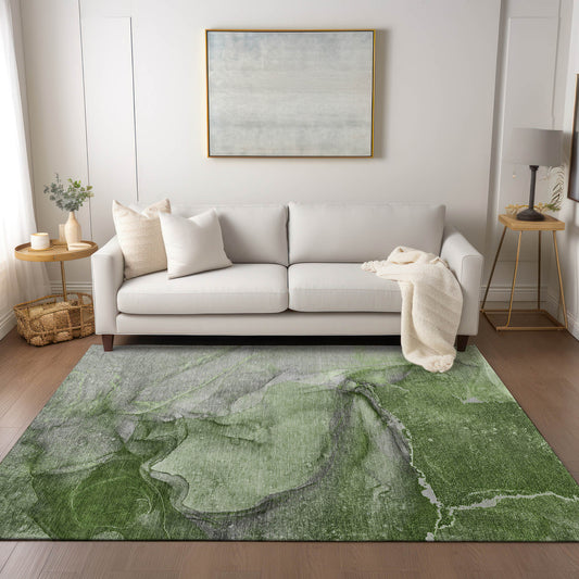 Addison Rugs Chantille ACN524OL 9 x 12 (ft) Olive Rectangular Indoor/Outdoor Abstract Machine washable Area rug
