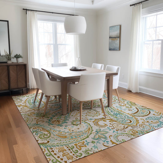 Addison Rugs Chantille 10 x 14 (ft) Ivory Rectangular Indoor/Outdoor Geometric Farmhouse/Cottage Machine washable Area rug