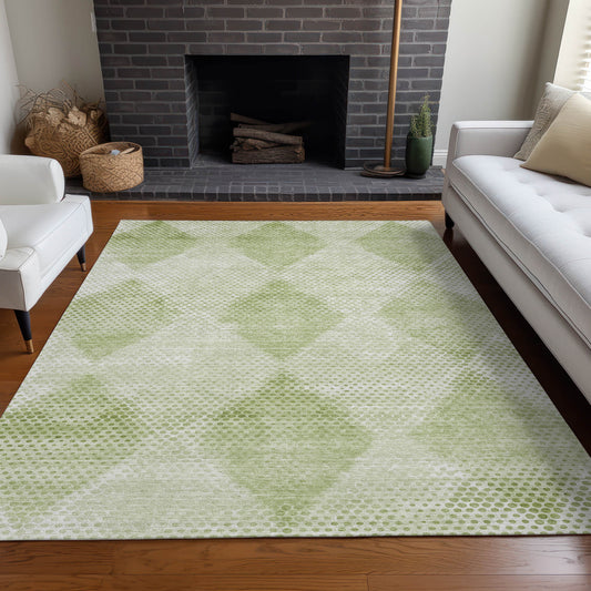 Addison Rugs Chantille 10 x 14 (ft) Mint Rectangular Indoor/Outdoor Abstract Mid-Century Modern Machine washable Area rug