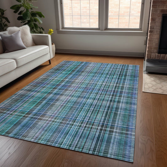 Addison Rugs Chantille ACN541TE 10 x 14 (ft) Teal Rectangular Indoor/Outdoor Abstract Machine washable Area rug