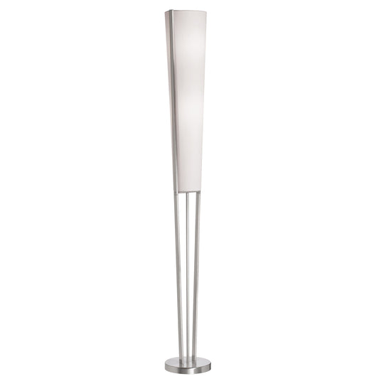 Dainolite X 61-Inches Satin Chrome Torchiere Floor Lamp with Fabric Shade