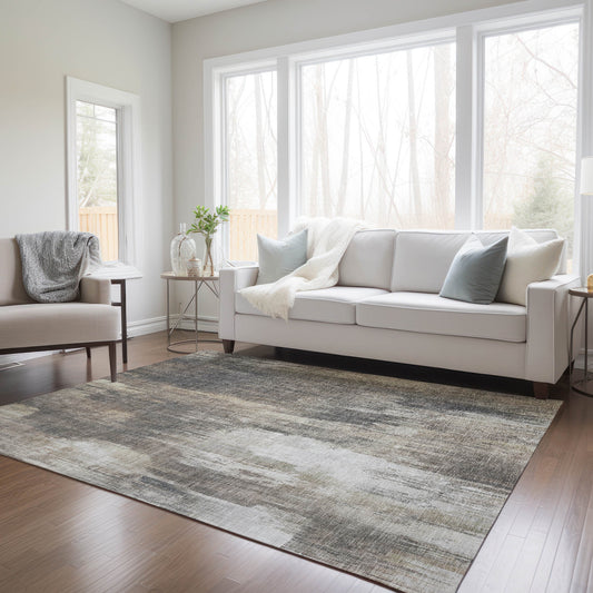 Addison Rugs Chantille ACN567TP 9 x 12 (ft) Taupe Rectangular Indoor/Outdoor Geometric Machine washable Area rug