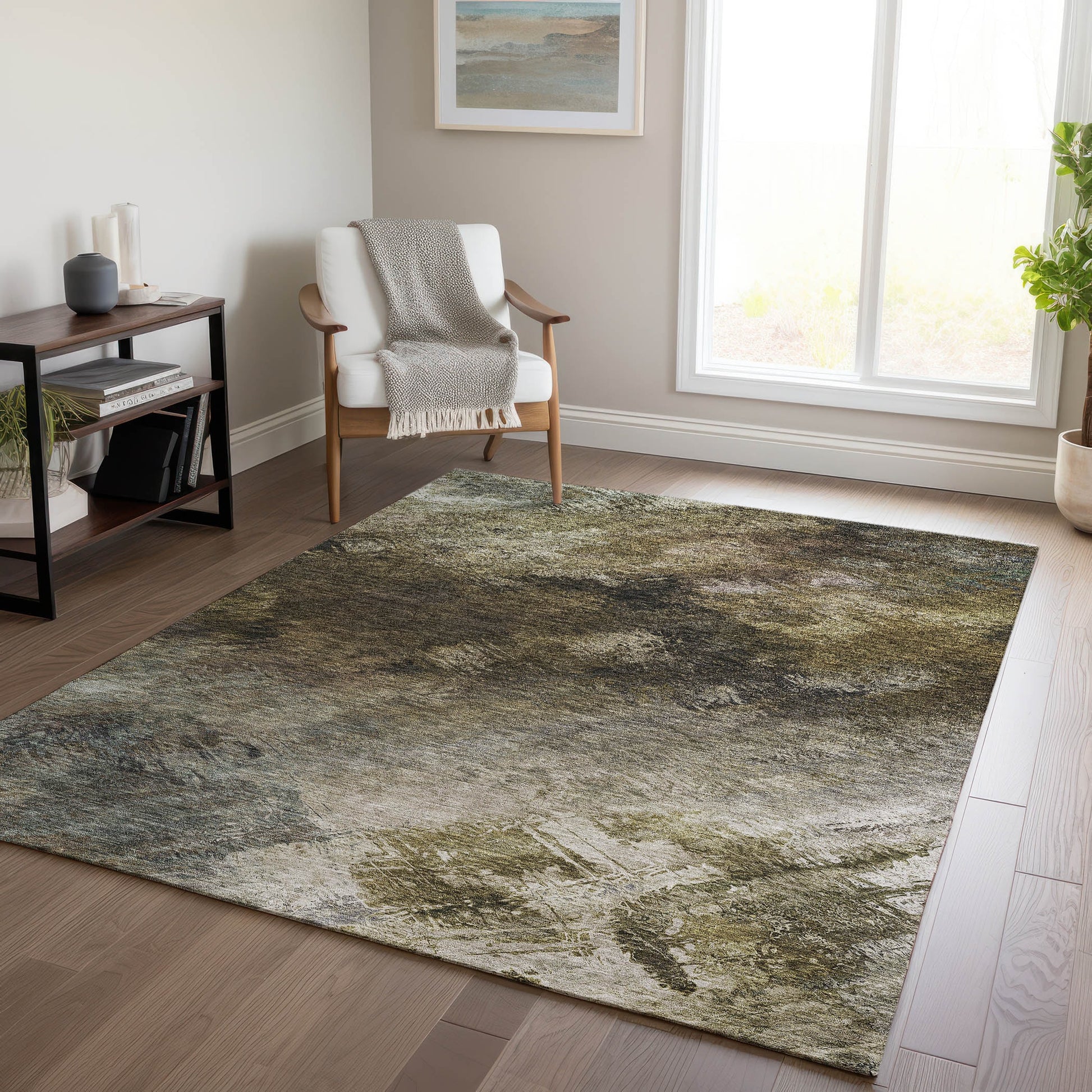Addison Rugs Chantille ACN590CH 9 x 12 (ft) Chocolate Rectangular Indoor/Outdoor Abstract Machine washable Area rug