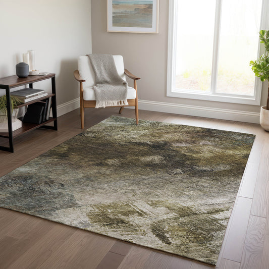 Addison Rugs Chantille ACN590CH 9 x 12 (ft) Chocolate Rectangular Indoor/Outdoor Abstract Machine washable Area rug