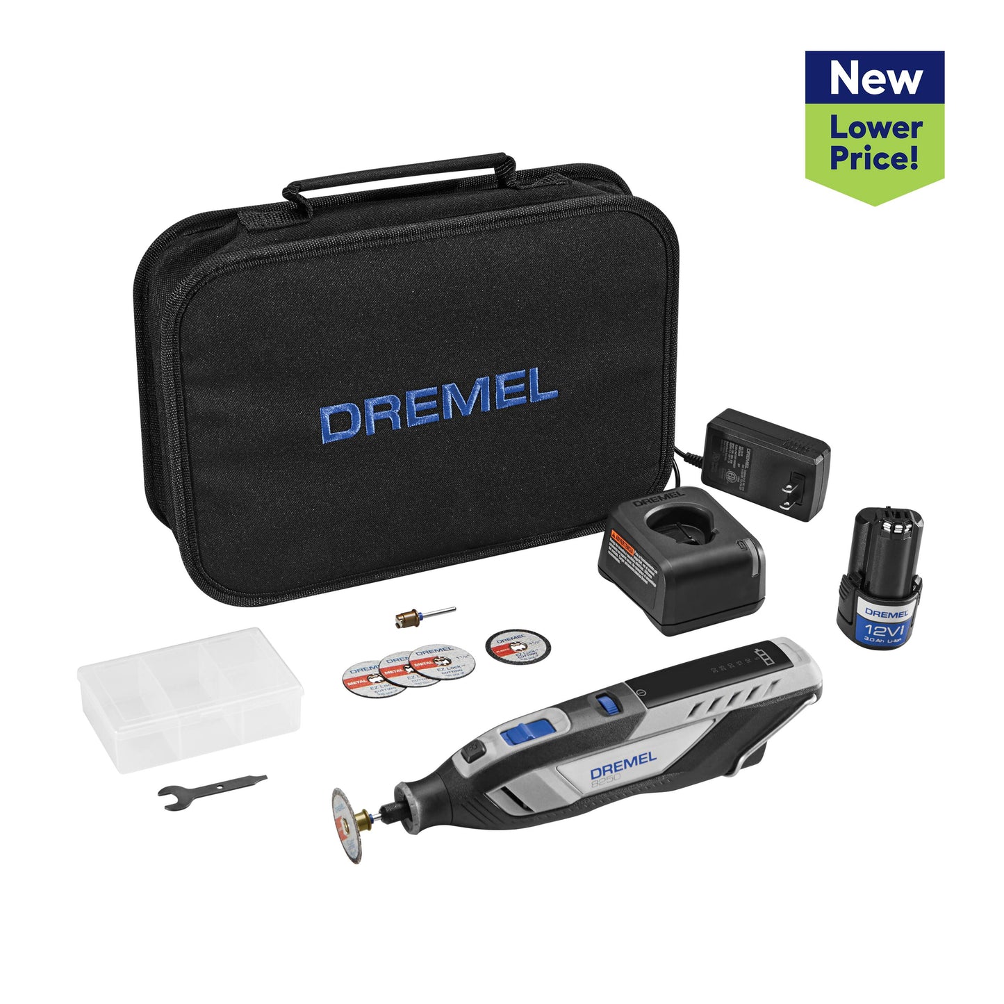 Dremel 8250 Brushless Variable Speed Cordless 12-volt 3-Amp Multipurpose Rotary Tool Kit 2319412
