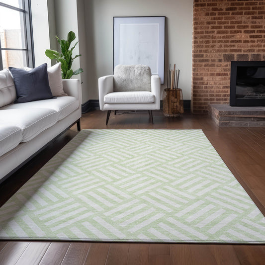 Addison Rugs Chantille ACN620MZ 8 x 10 (ft) Mint Rectangular Indoor/Outdoor Geometric Machine washable Area rug