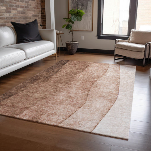 Addison Rugs Chantille ACN625BR 8 x 10 (ft) Brown Rectangular Indoor/Outdoor Geometric Machine washable Area rug