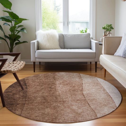 Addison Rugs Chantille ACN625BR 8 x 8 (ft) Brown Round Indoor/Outdoor Geometric Machine washable Area rug