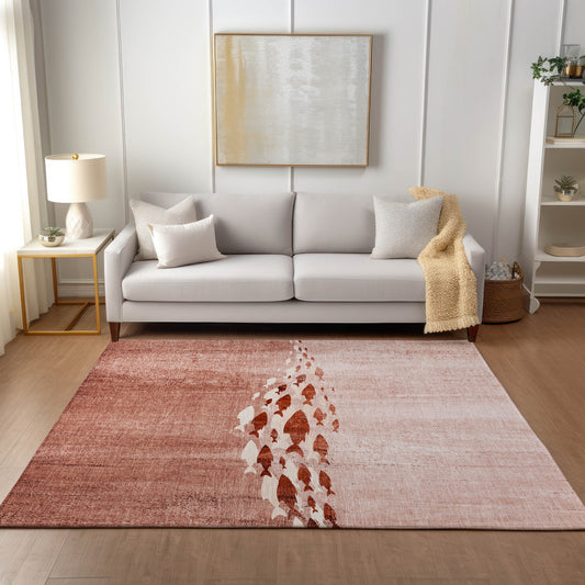 Addison Rugs Chantille ACN627TR 8 x 10 (ft) Terracotta Rectangular Indoor/Outdoor Geometric Machine washable Area rug
