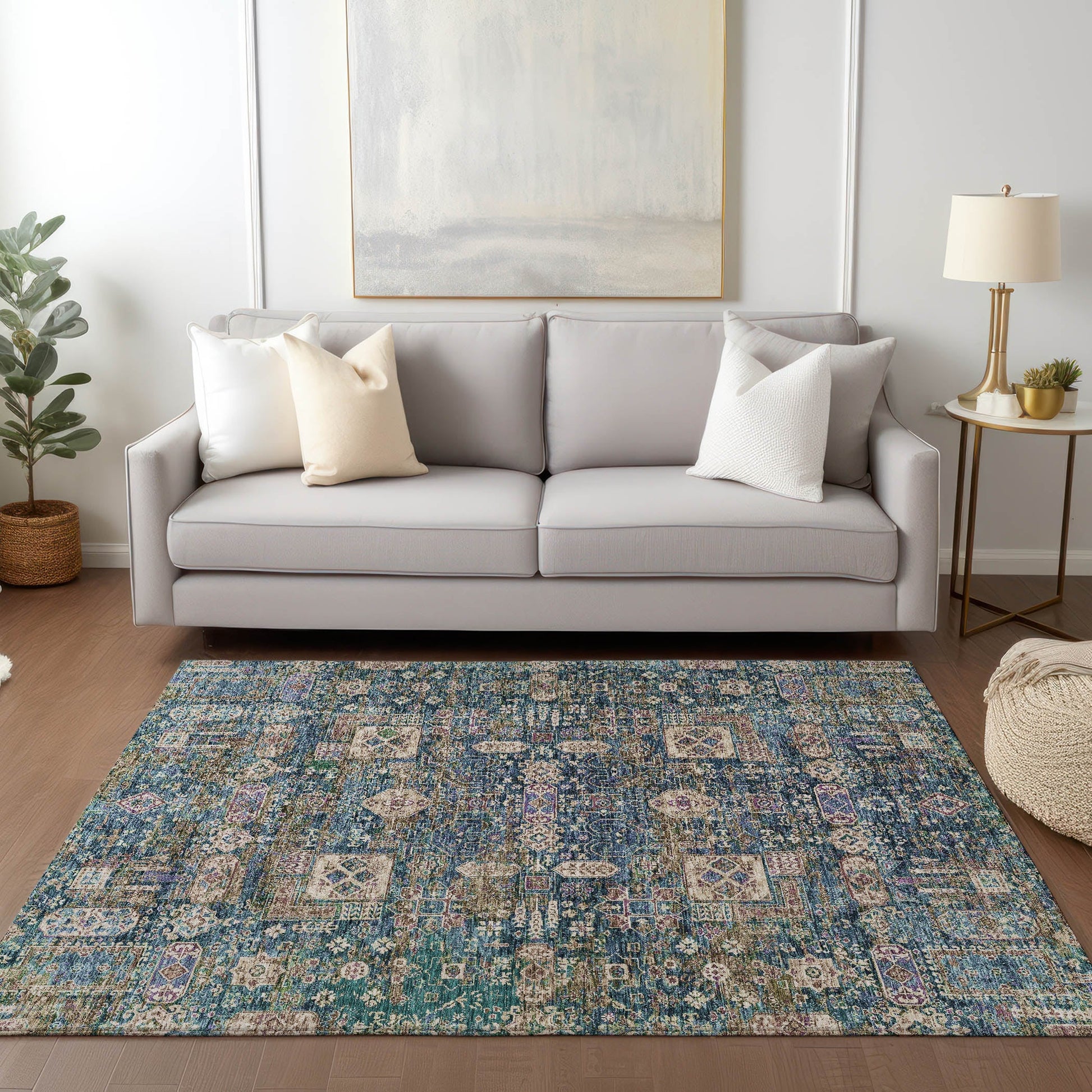 Addison Rugs Chantille ACN637GE 8 x 10 (ft) Green Rectangular Indoor/Outdoor Geometric Machine washable Area rug
