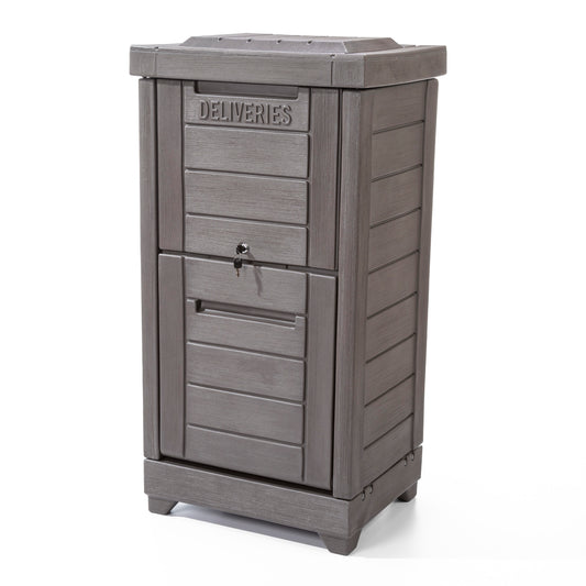 Step2 Ground Mount Brown Plastic Extra Large Lockable Package Box 522699