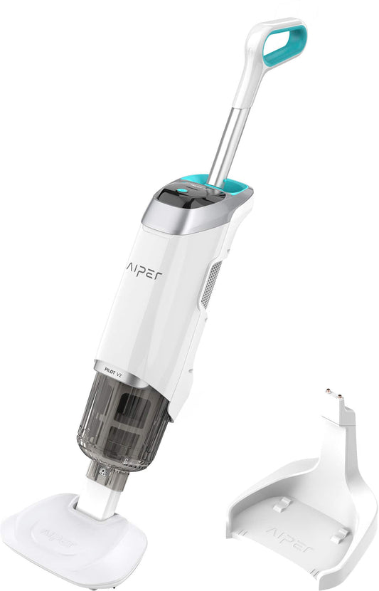 Aiper - Pilot V2 Rechargeable Handheld Pool Vacuum Cleaner, for Above-Ground Inflatable Pools, Hot Tubs, Works with Pool Poles - White