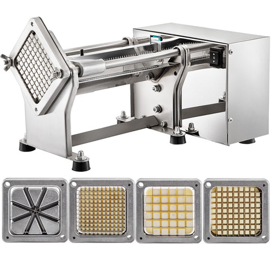 VEVOR 40W 110V Potato Peeler 4 Blades Commercial/Residential Food Slicer with Thickness Control (Stainless Steel) DDQTJWSP3DP000001V1