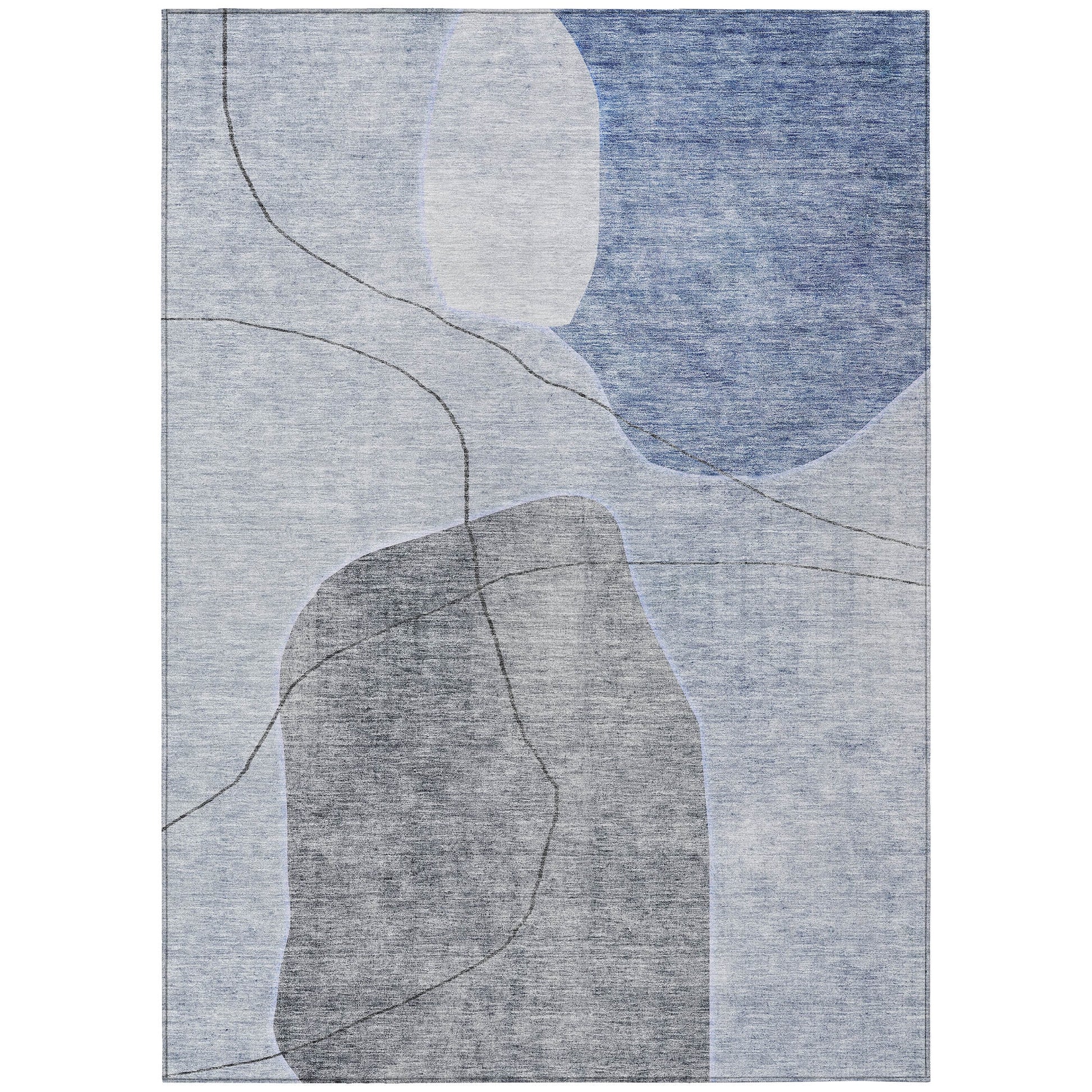 Addison Rugs Chantille ACN672BU 8 x 10 (ft) Blue Rectangular Indoor/Outdoor Geometric Machine washable Area rug