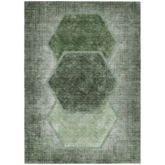 Addison Rugs Chantille ACN679OL 8 x 10 (ft) Olive Rectangular Indoor/Outdoor Geometric Machine washable Area rug