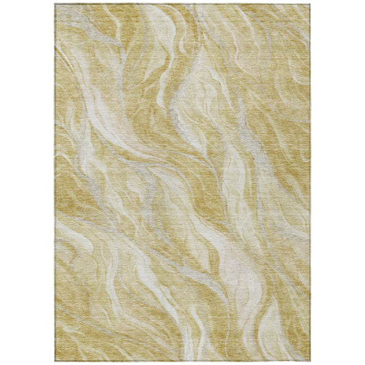 Addison Rugs Chantille ACN720GO 10 x 14 (ft) Gold Rectangular Indoor/Outdoor Geometric Machine washable Area rug