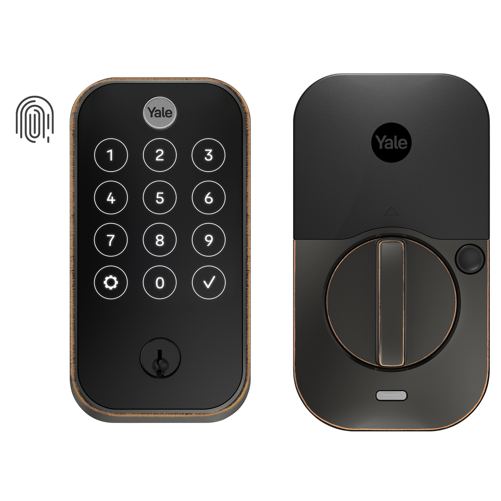 Yale Assure Lock 2 Oil Rubbed Bronze Electronic Deadbolt Bluetooth Fingerprint Touchscreen Keypad YRD420-F-BLE-0BP
