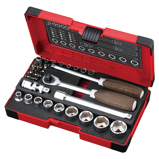 VESSEL 1/4-in Drive Metric 10mm Deep Socket Set (36-Pieces) HRW2303MW