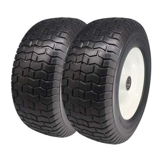 Ogracwheel Flat Free 16x6.50-8 Lawn and Garden Tire with 1-in Bearings, 3-in Center Hub(set Of 2) FFS-067