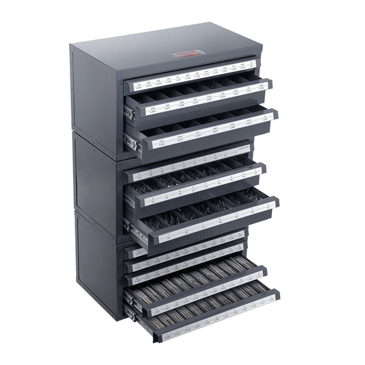 VEVOR 3-Drawers Drill Bit Dispenser 14.8-in W x 23.7-in H 3-Drawer Steel Tool Chest (Black) ZFPXSJTJES12B8LAEV0