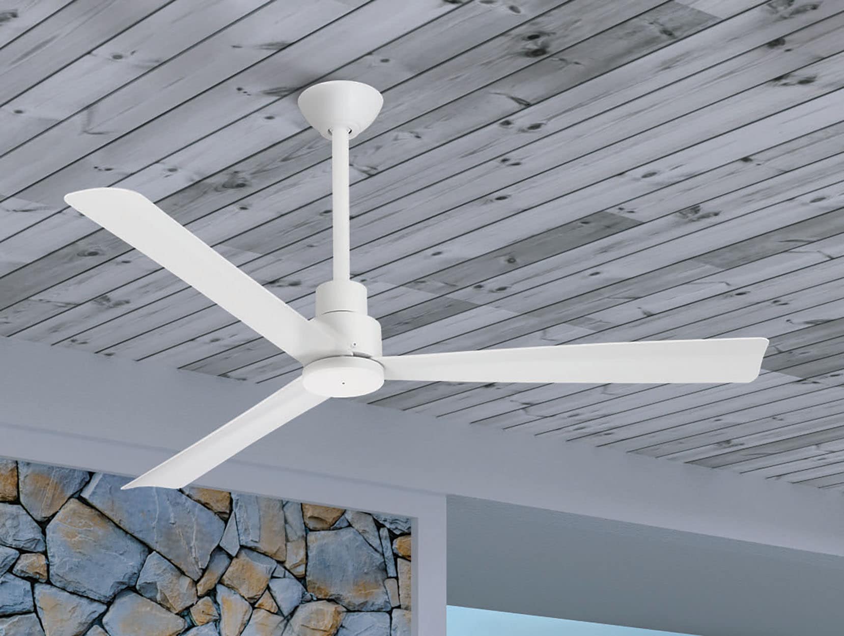 Minka Aire Simple 52-in Outdoor Flat White with Flat White Blades Ceiling Fan Without Light 3 -Blade )