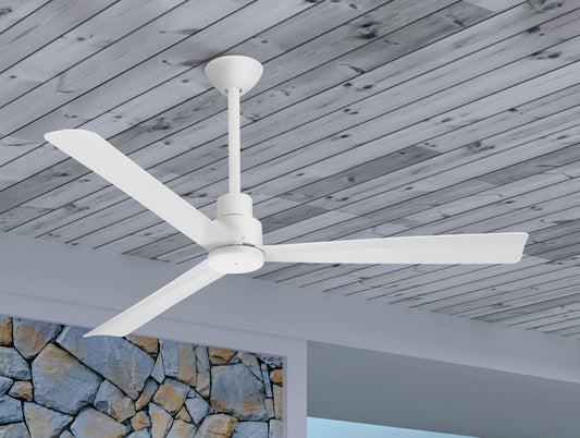 Minka Aire Simple 52-in Outdoor Flat White with Flat White Blades Ceiling Fan Without Light 3 -Blade )