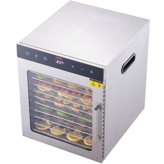 VEVOR 10-Tray Stainless Steel Food Dehydrator with Dishwasher-Safe Parts (800-Watt) SPF100548800WDQGIV1