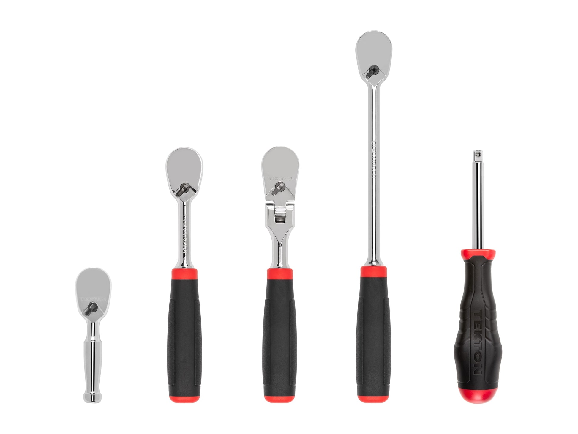 TEKTON 1/4 Inch Drive Comfort Grip Ratchet and Spinner Handle Set (5-Piece) SDR99010