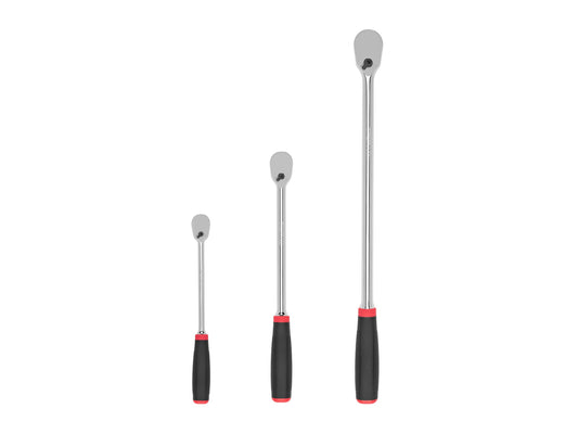 TEKTON 3-Piece 90-Tooth 1/2-in, 3/8-in, 1/4-in Drive Comfort Grip Handle Ratchet Set SRH99004