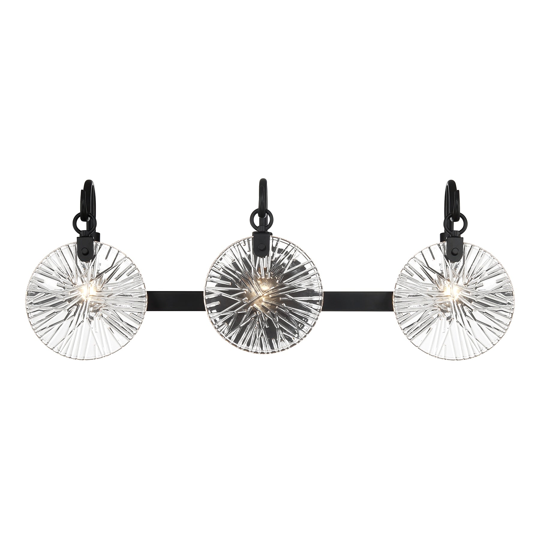 Savoy House Addison 3-Light Bathroom Vanity Light in Matte Black 24-in 3 -Light Matte Black Glam Vanity light