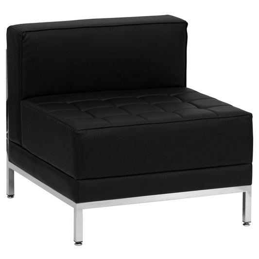Flash Furniture HERCULES Imagination Series Modern Black Faux leather Accent Chair