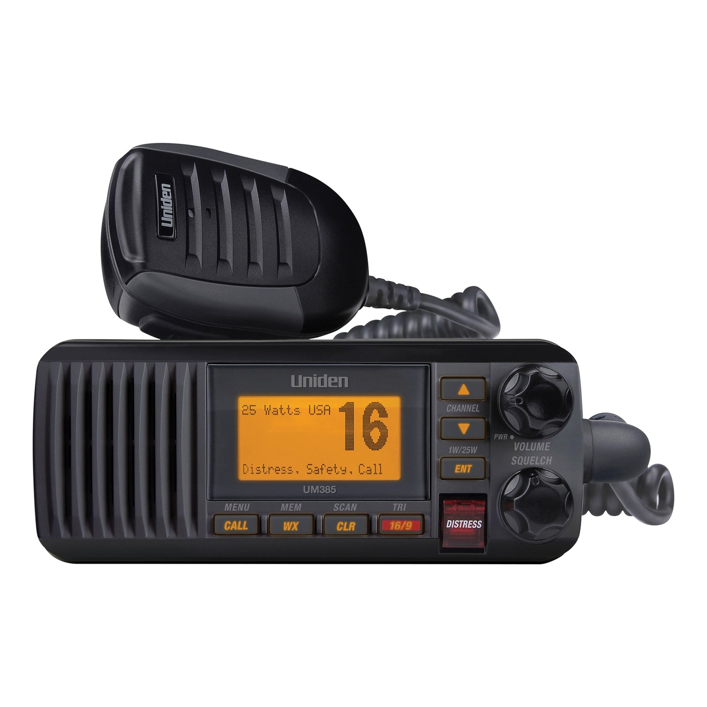 Uniden Uniden 25-Watt Fixed-Mount VHF Marine Radio with DSC, UM385 (Black) UNNUM385BK