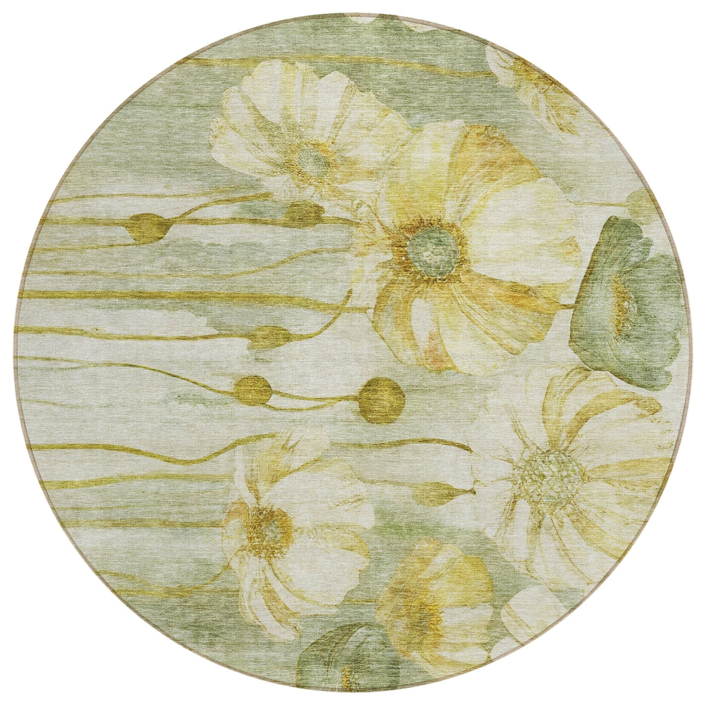 Addison Rugs Chantille ACN712SA 8 x 8 (ft) Sage Round Indoor/Outdoor Geometric Machine washable Area rug
