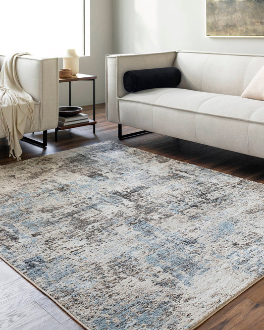 Livabliss Allegro 7 x 9 (ft) Loomed Light Beige Rectangular Indoor Abstract Mid-Century Modern Pet Friendly Area rug