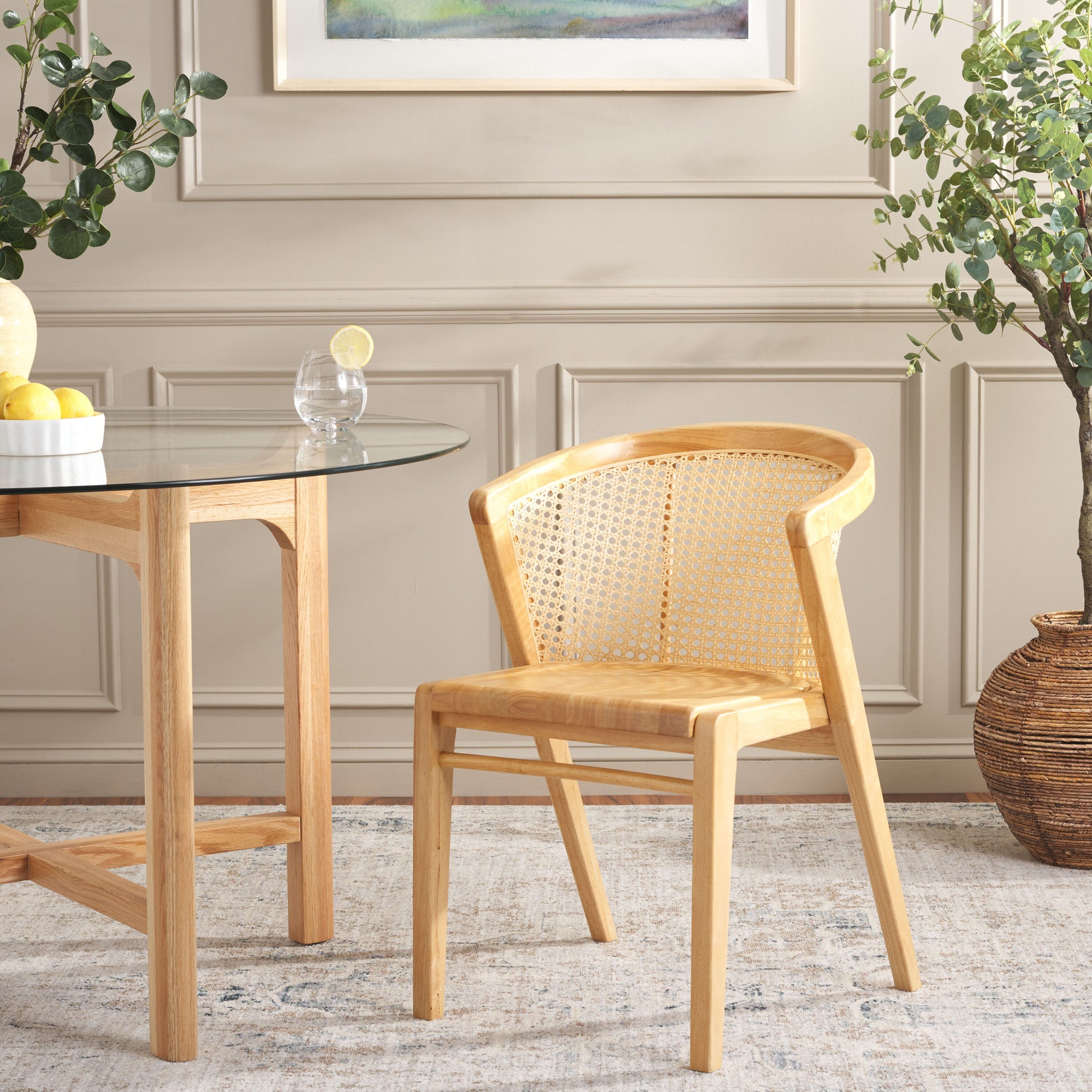 Safavieh Edan Contemporary/Modern Dining Arm Chair (Wood Frame)
