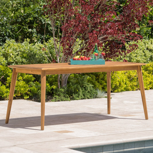 Best Selling Home Decor Teak Patio Dining Set Wood Rectangle Table with 1 Stationary Chairs