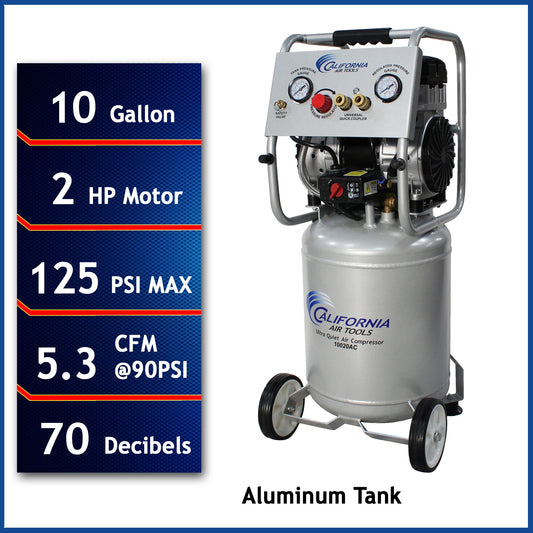 California Air Tools 10-Gallon Portable Electric 125 PSI Vertical Air Compressor 10020AC