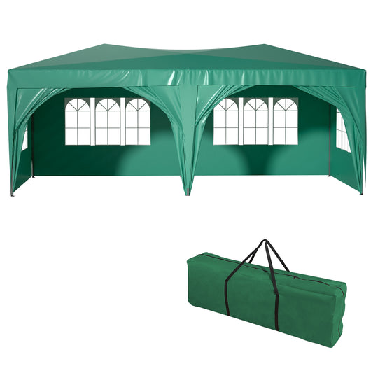 Kahomvis 20-ft x 10-ft Rectangle Green Pop-up canopy