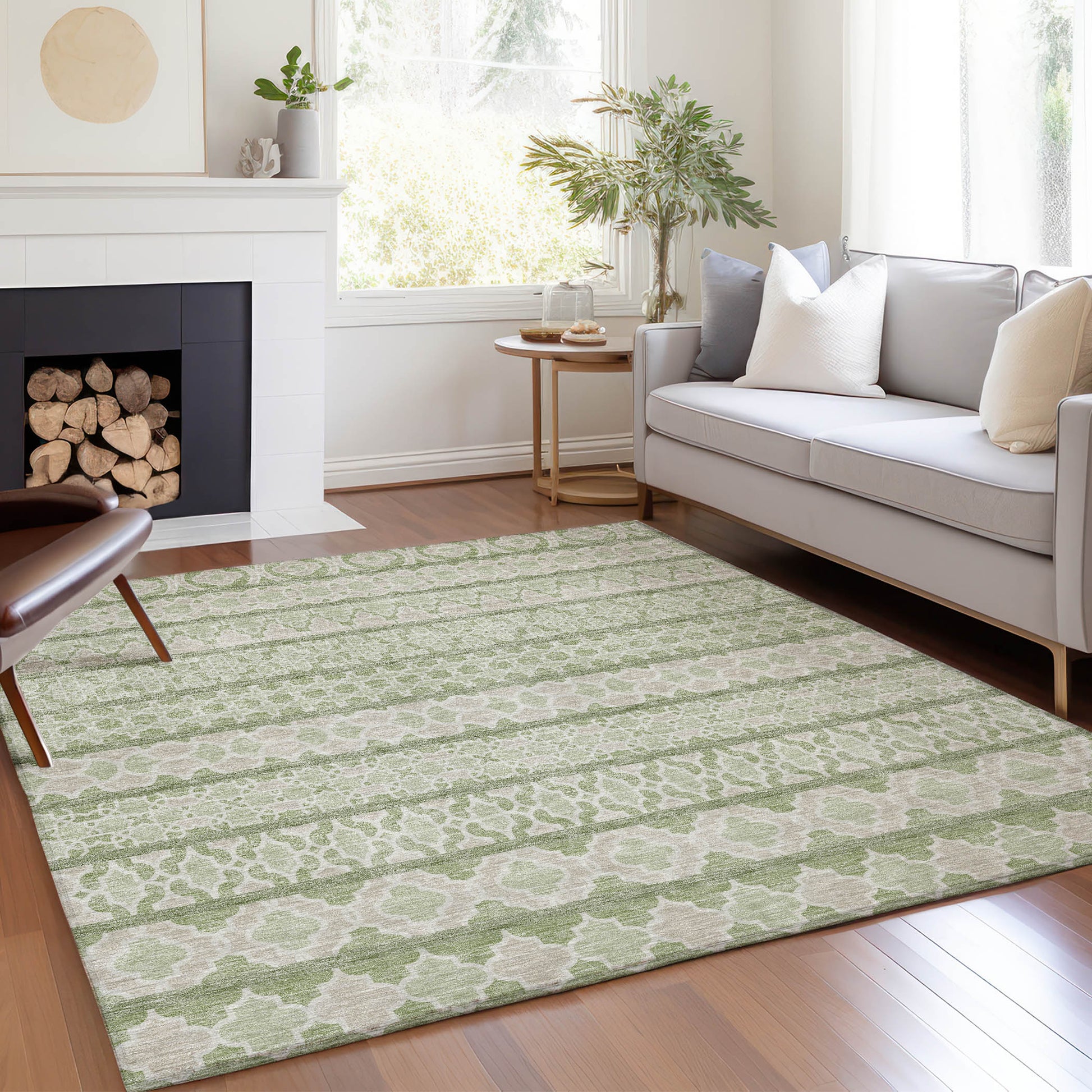 Addison Rugs Chantille ACN726AL 10 x 14 (ft) Aloe Rectangular Indoor/Outdoor Geometric Machine washable Area rug